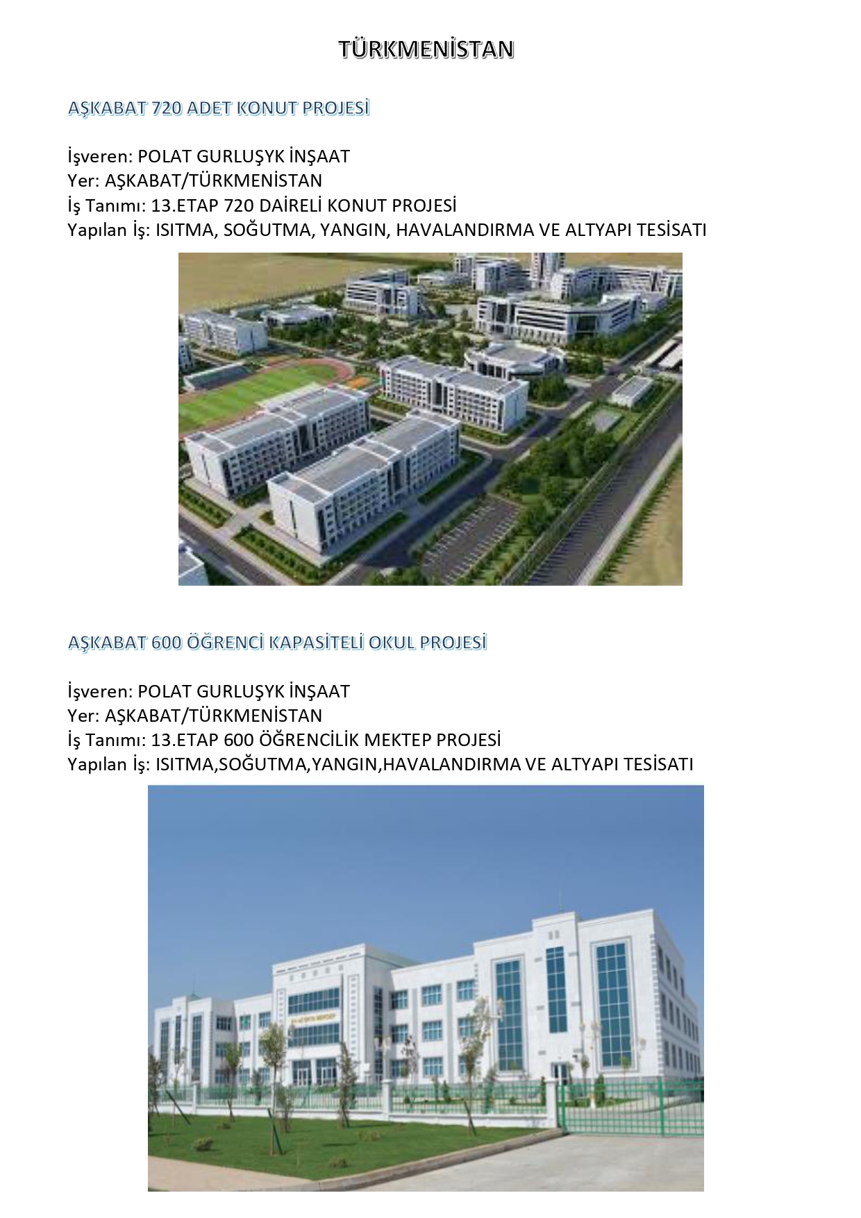 Âskabat 720 adet konut projesi